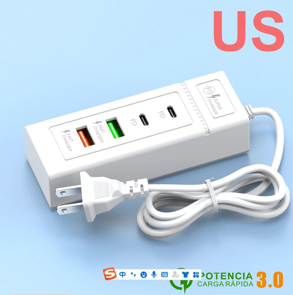 USB Plug Power Strip Charger Station Splitter 5V4A