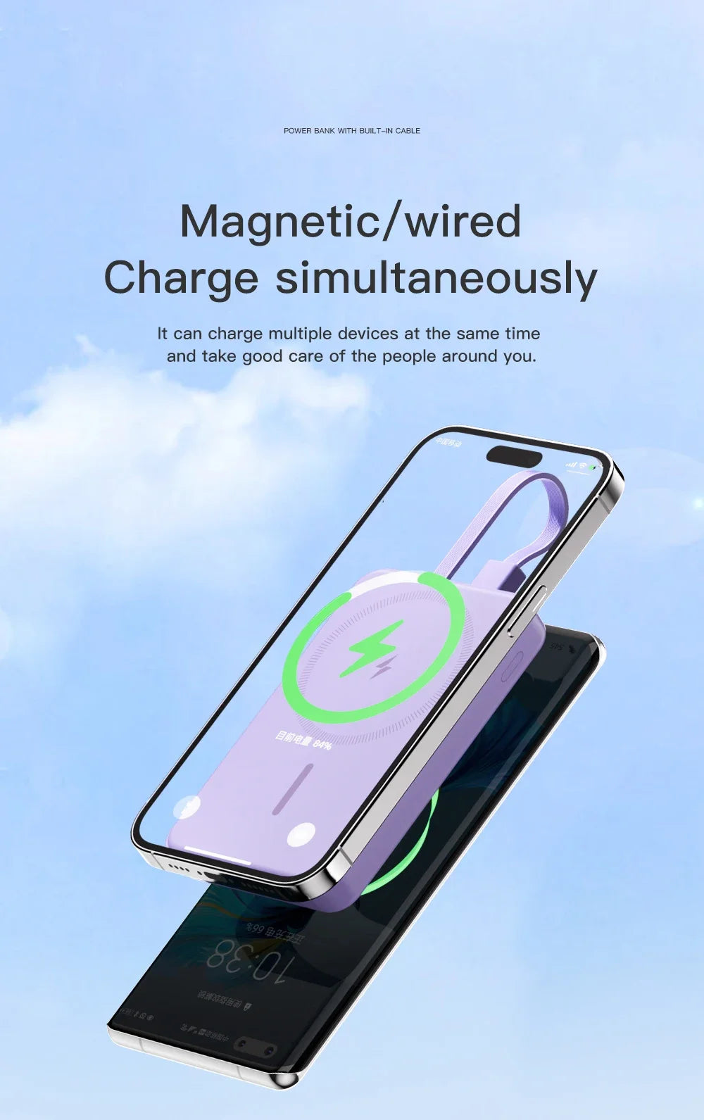Magnetic Wireless Power Bank 10000mAh Portable PD 20W