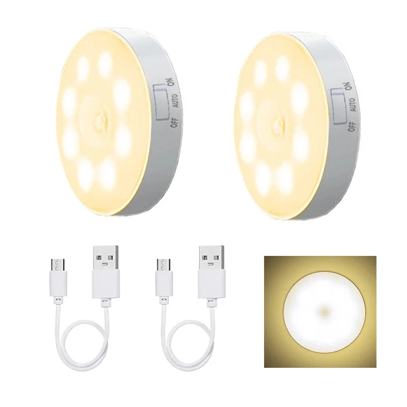 Motion Sensor LED Night Light USB Rechargeable Night