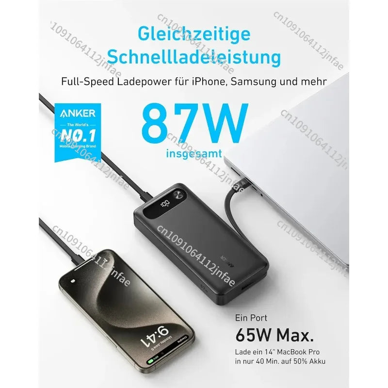 Power Bank 20,000mAh Portable Charger with Built-in USB-C