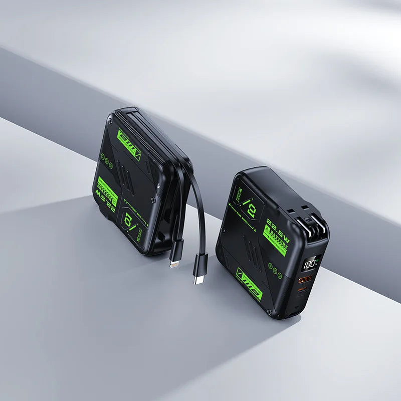 20000mAh Large-capacity Power Bank,super Fast Charging,self-contained Plug, Built-in Cable, Compact Portable Mobile Power Supply