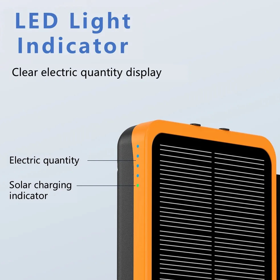 Portable Solar Power Bank,50000mAh External Solar Power Supply,Compatible