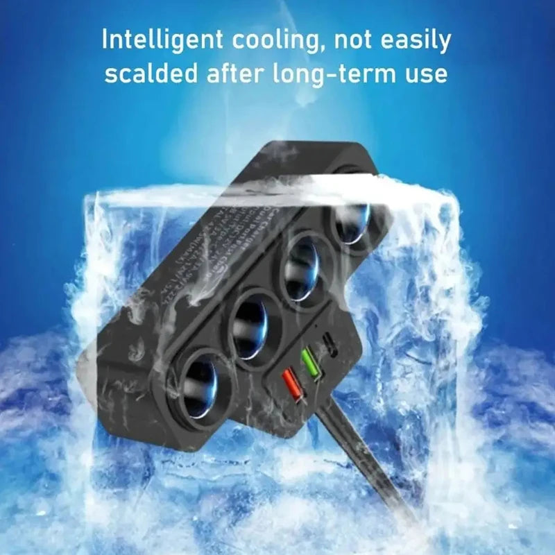 120W Multi-Function Charger USB/Type C Fast Charging Can Charge Multiple Devices At The Same Time, One Tow And Four Car Chargers