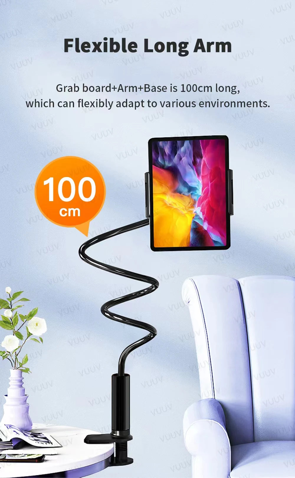 Tablet Bracket for Bed Desk Gooseneck Tablet Stand