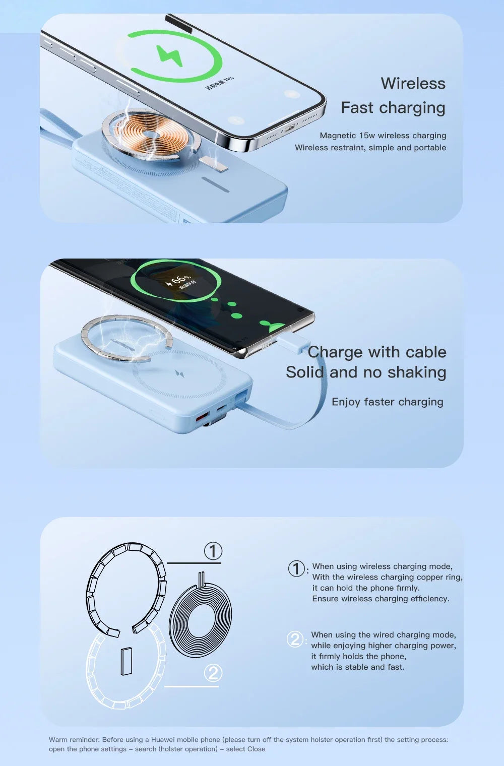 Magnetic Wireless Power Bank 10000mAh Portable PD 20W