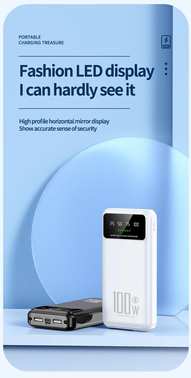 2025 NEW Power Bank 50000mAh High Capacity 100W