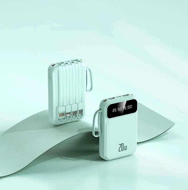 Power bank comes with 20000 mAh large capacity