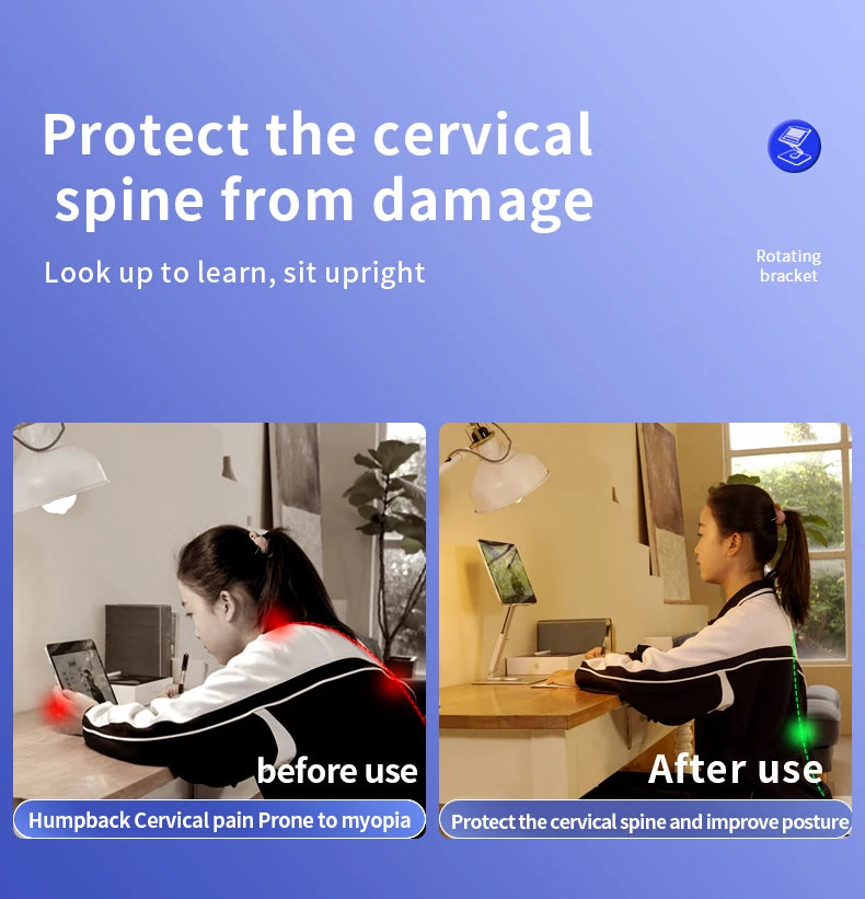 Aluminum Tablet Stand 360°Rotating Folding Adjustable Desk Holder