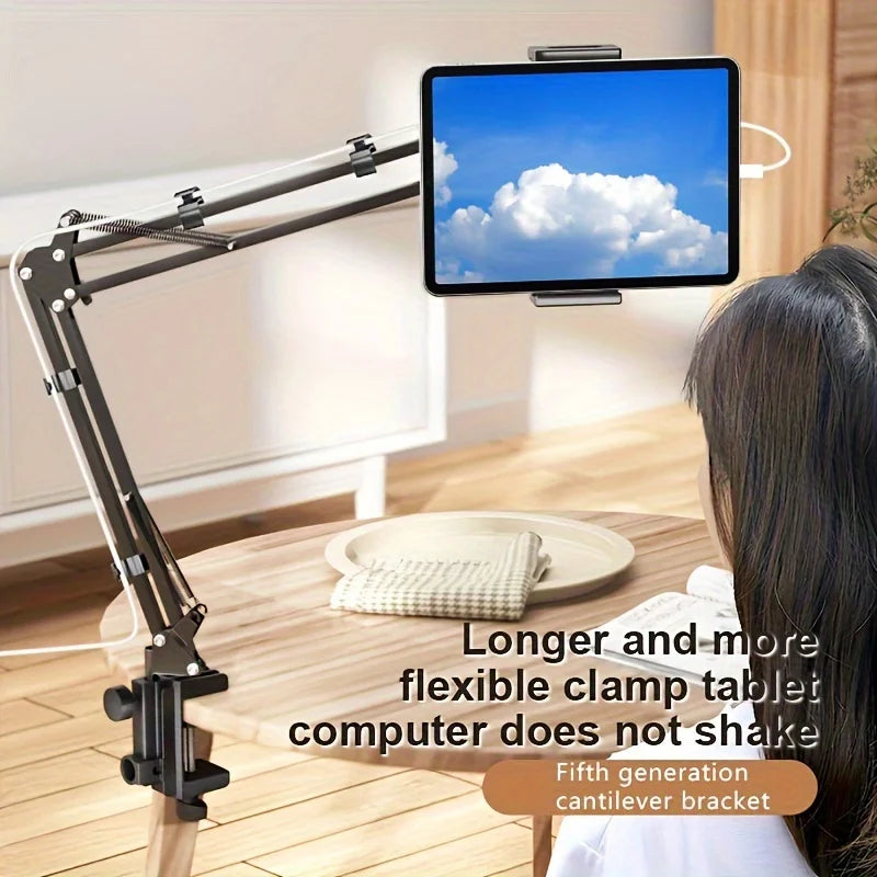Adjustable Bed Tablet Holder Rotatable Long Arm 4.7-13"