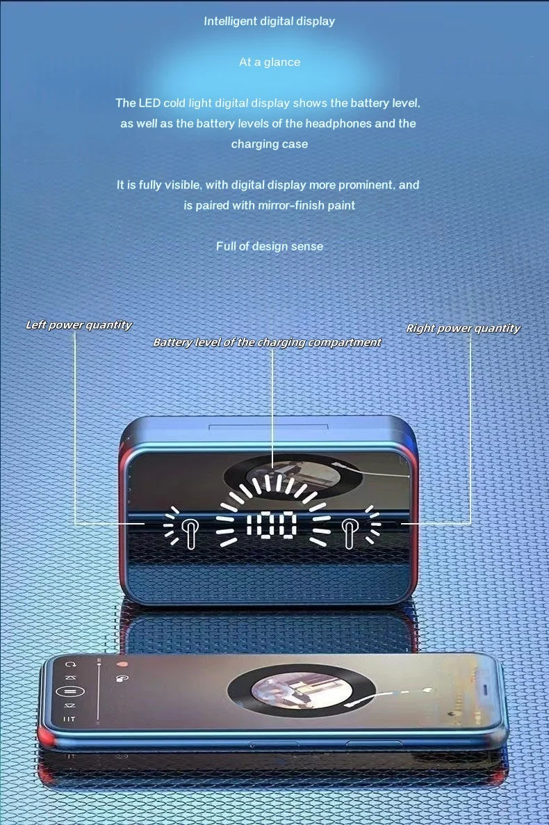 S20 Bluetooth Earphone Headphones Mirror Wireless Stereo Headset