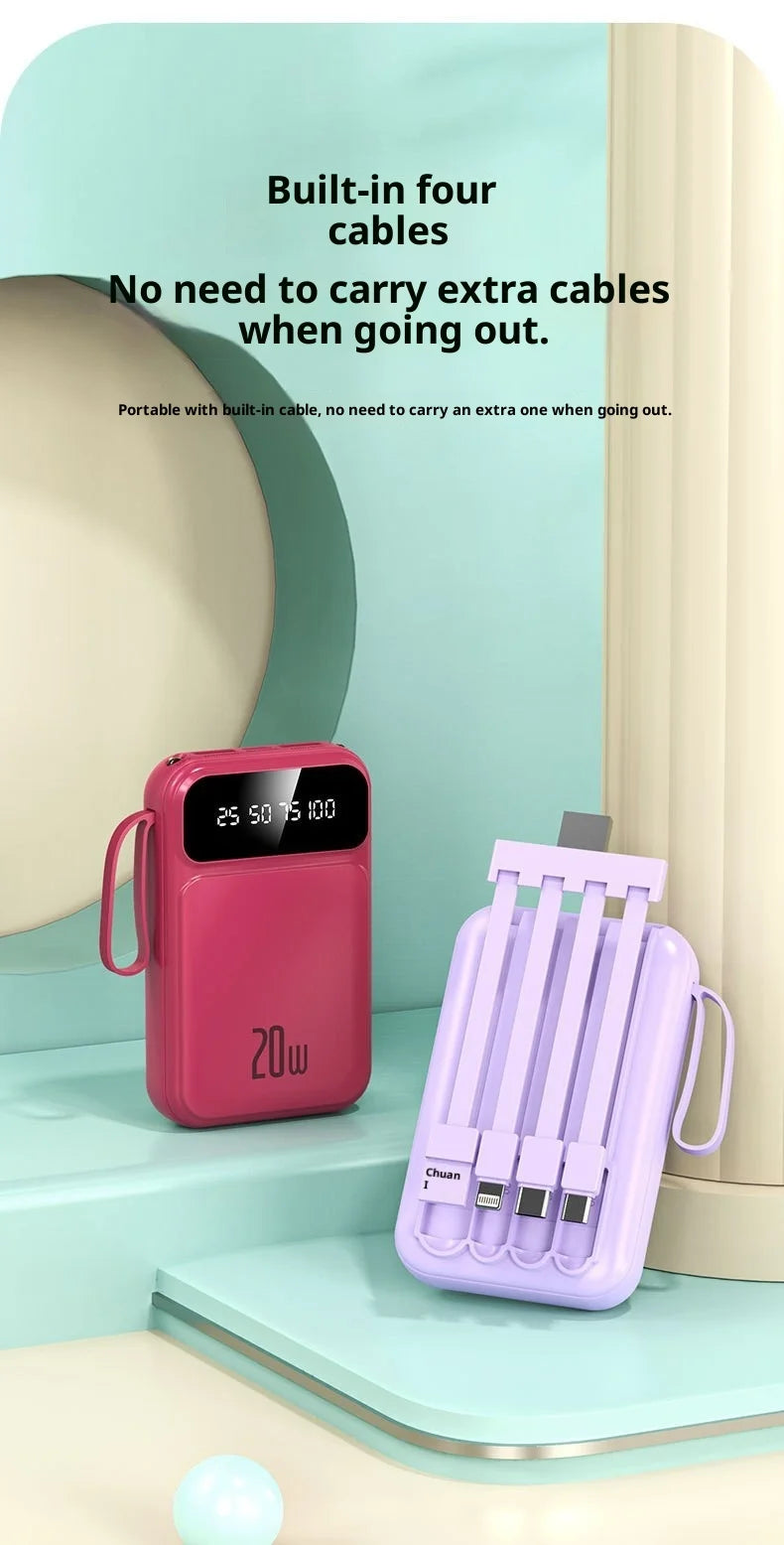 Power bank comes with 20000 mAh large capacity