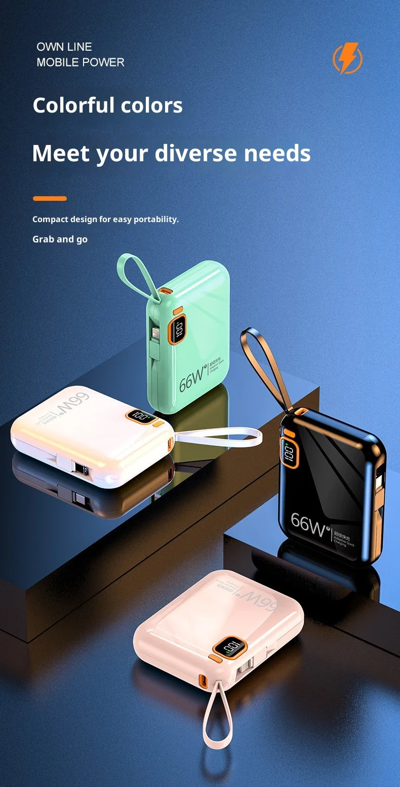 66W fast charging power bank 10000 mAh large