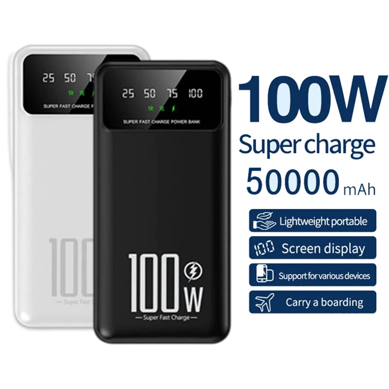 2025 NEW Power Bank 50000mAh High Capacity 100W