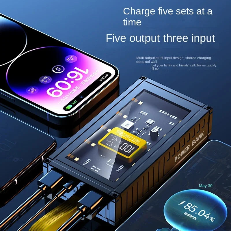 30000mAh 50000mAh 120W Fast Charging Transparent Power Bank