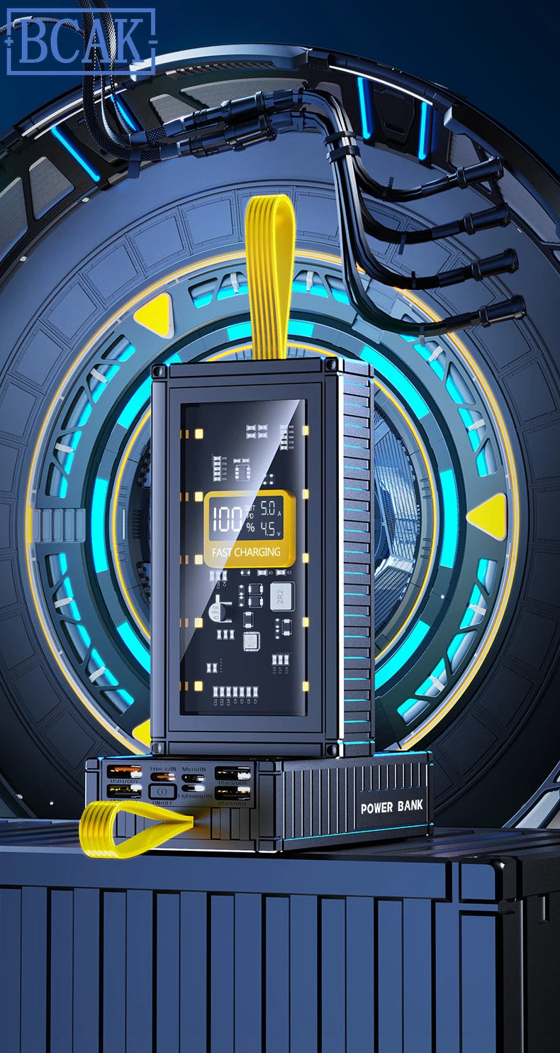 30000mAh 50000mAh 120W Fast Charging Transparent Power Bank