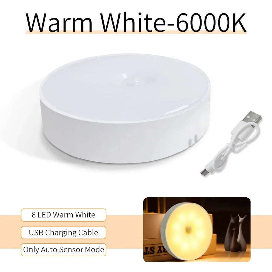 Motion Sensor LED Night Light USB Rechargeable Night