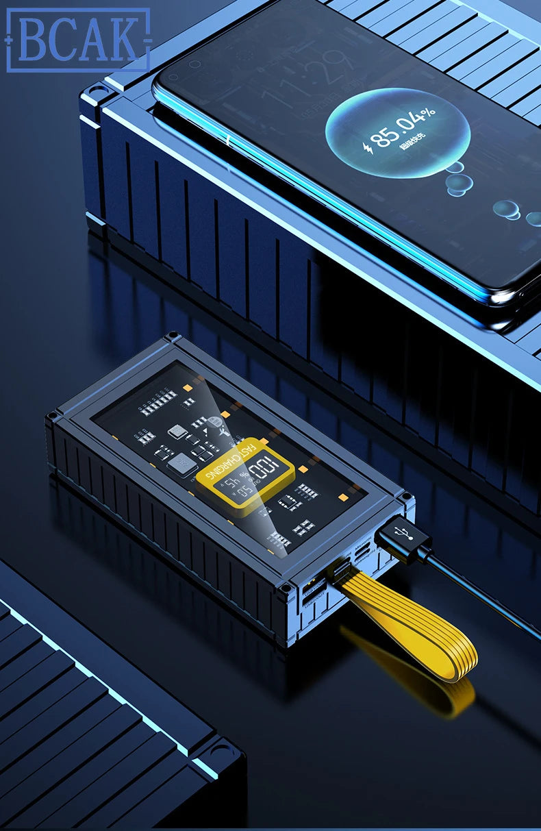 30000mAh 50000mAh 120W Fast Charging Transparent Power Bank