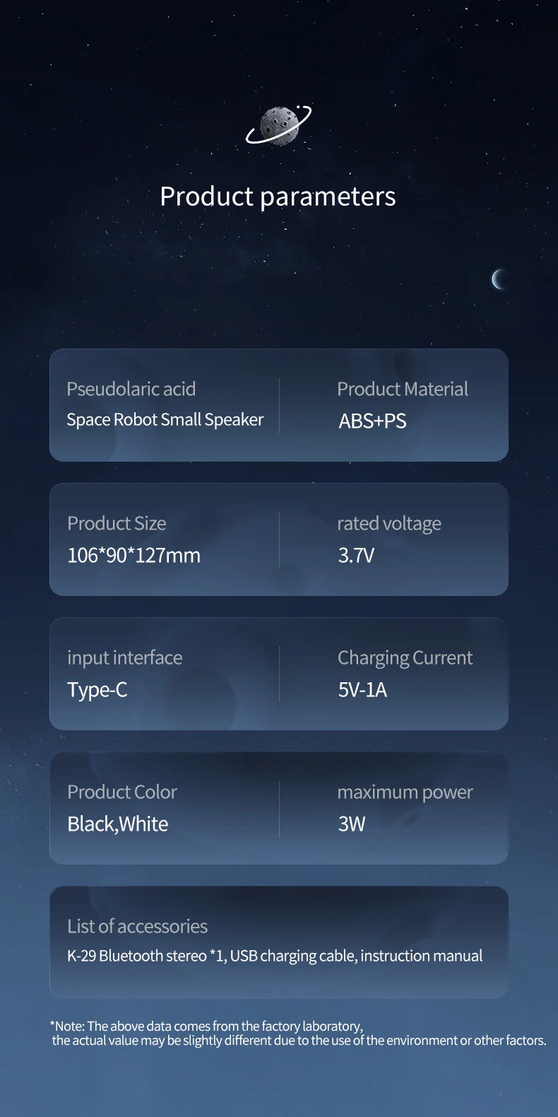 LED Mini Smart Astronaut Bluetooth Speaker Hifi Sound