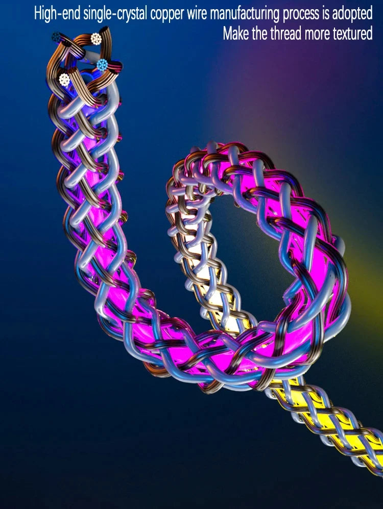 6A Super Fast Charging Colorful Light Data Cable