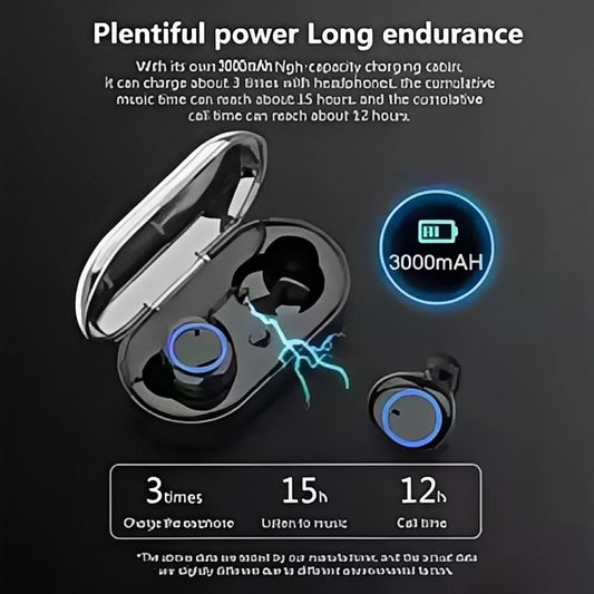 TWS Bluetooth 5.0 Earphones - 9D Stereo Touch Control, LED Display, Waterproof Sport Earbuds with Built-in Mic