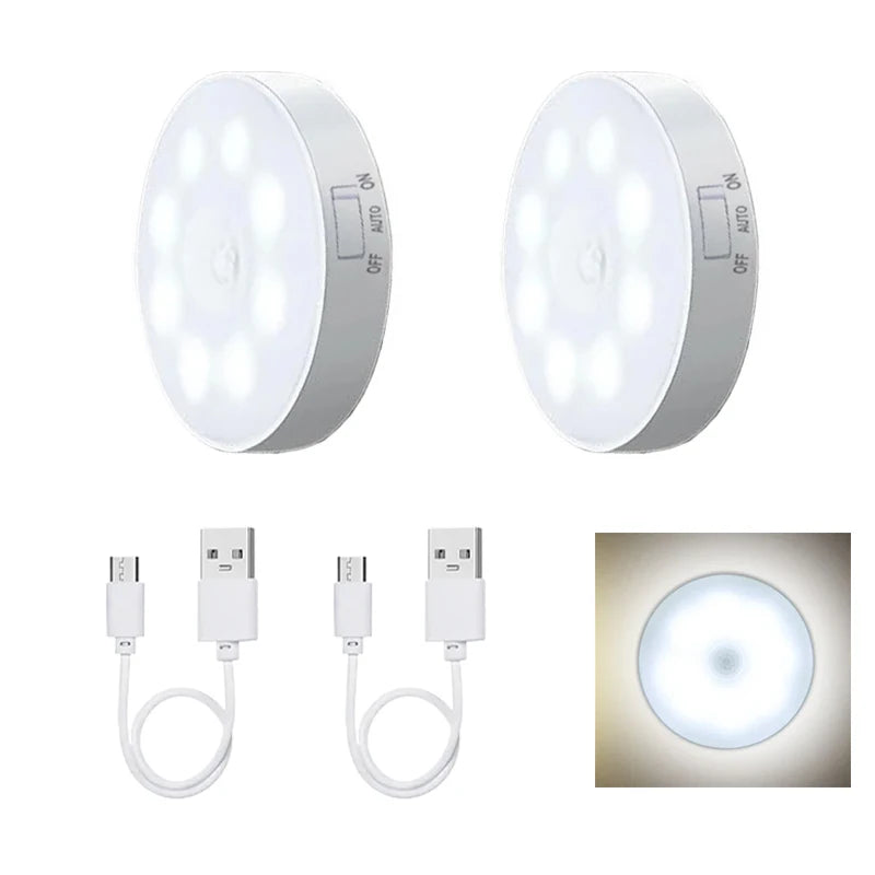 Motion Sensor LED Night Light USB Rechargeable Night
