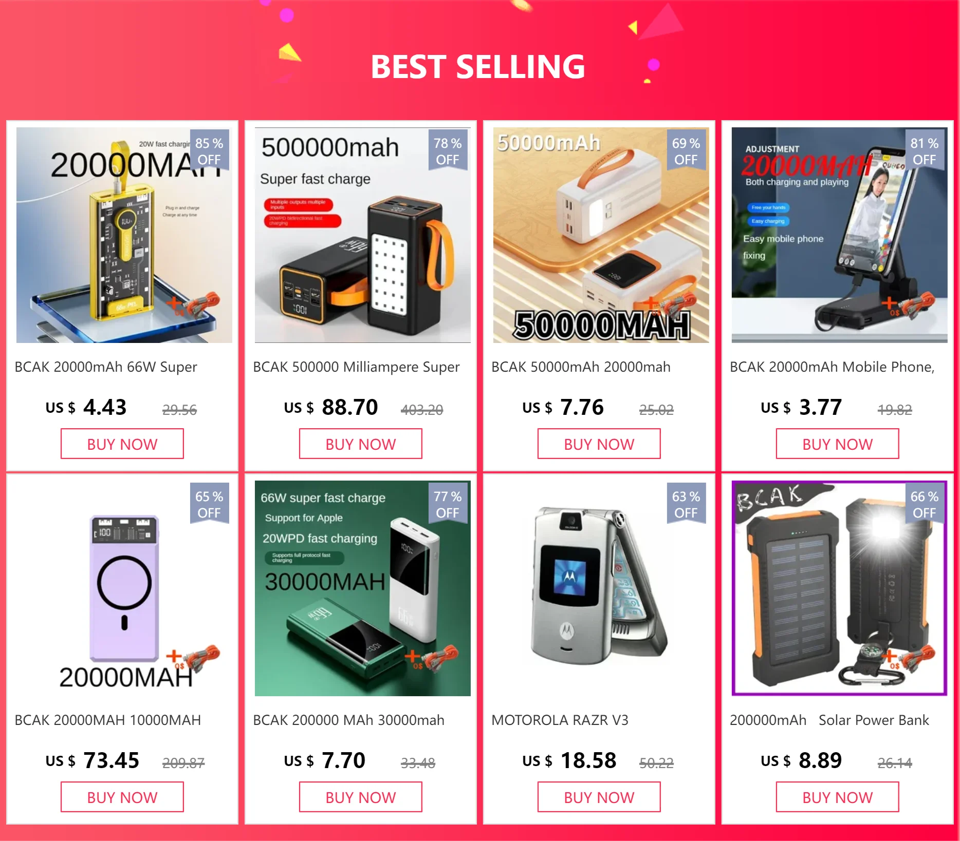 30000mAh 50000mAh 120W Fast Charging Transparent Power Bank