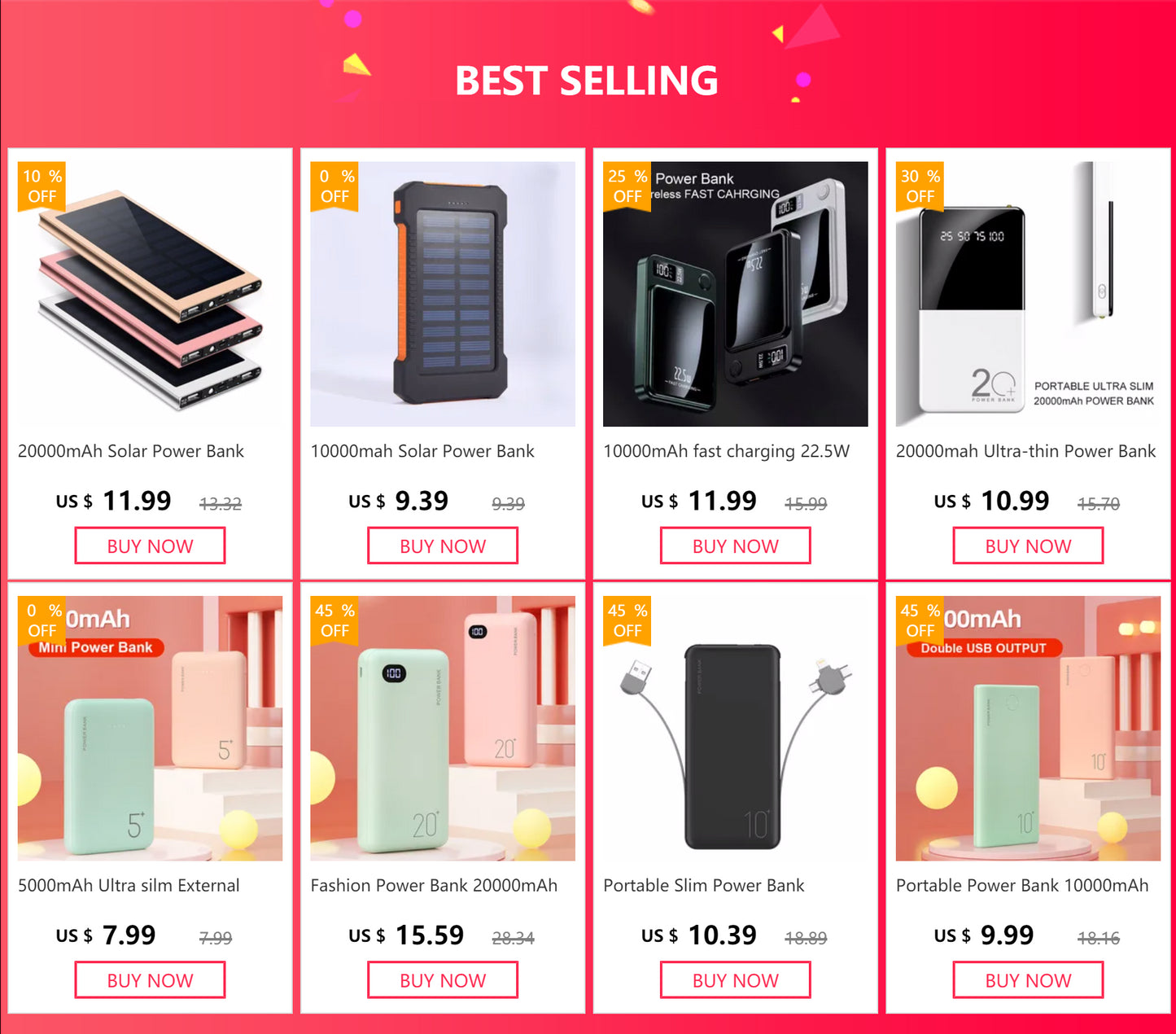 Powerbank Charger Power 12000mah Bank Lowest 18650 External