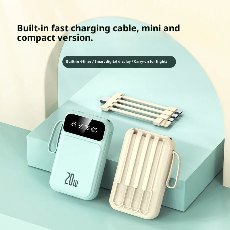 Power bank comes with 20000 mAh large capacity