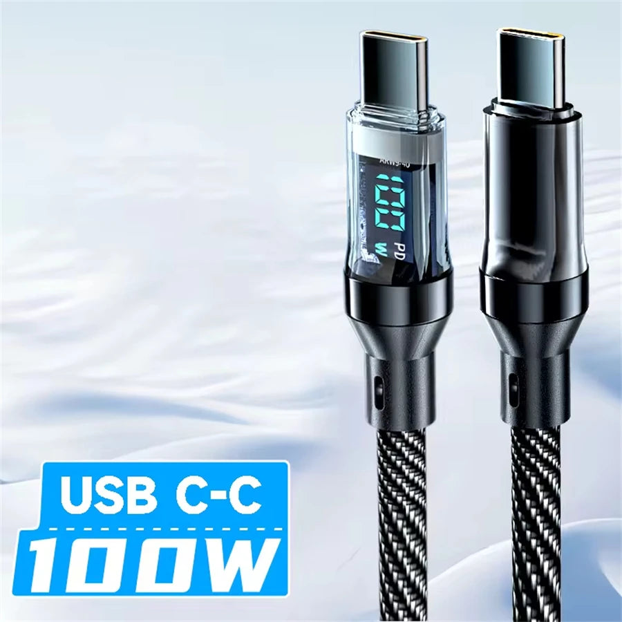 NNBILI 120W Super Fast Charging Cable Real-time Digital