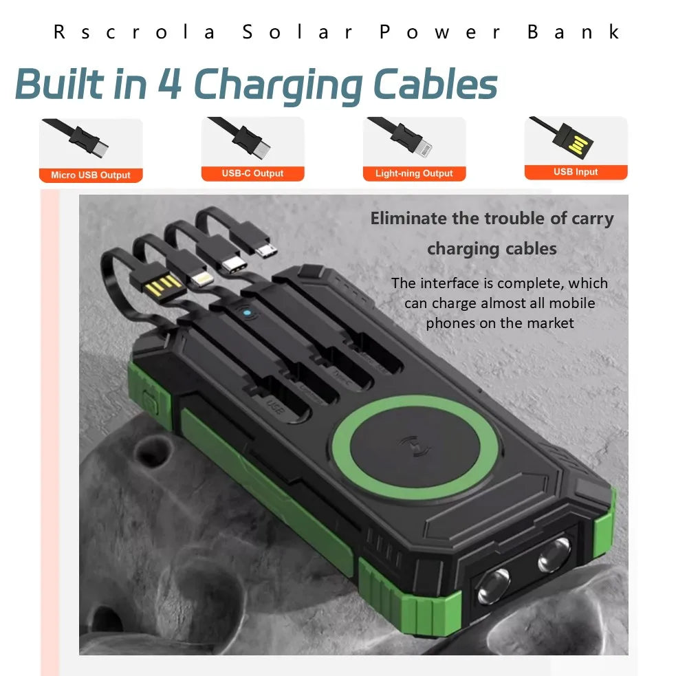 Long-lasting Solar Power Bank, Portable Solar External Battery