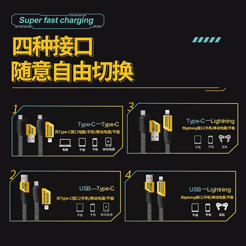 2024 New Mecha Four-in-one 6A Fast Charging Data
