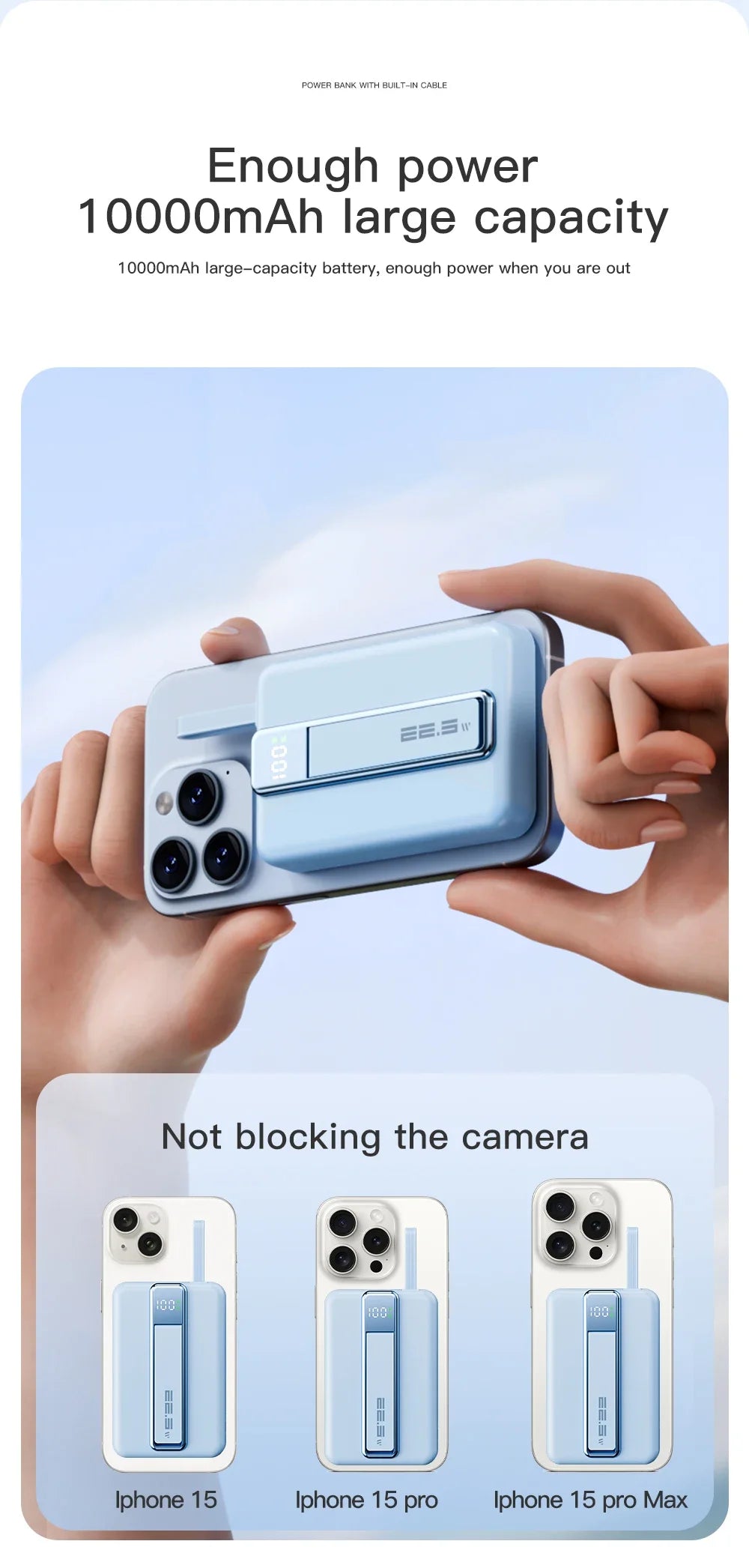 Magnetic Wireless Power Bank 10000mAh Portable PD 20W