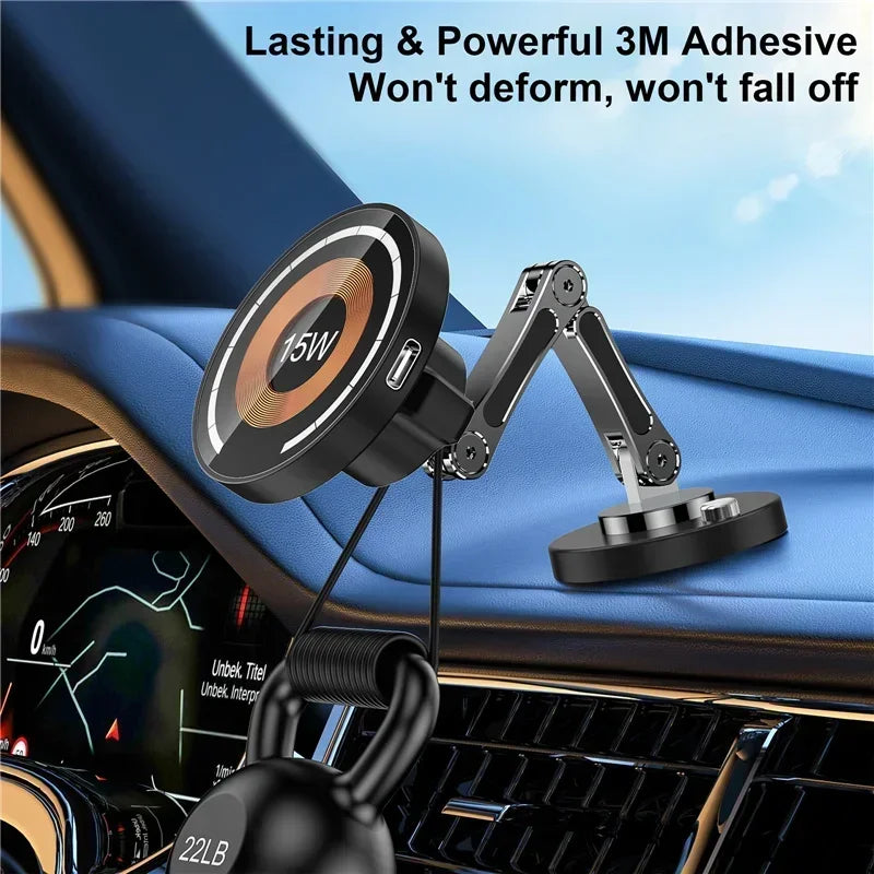 Magnetic Wireless Charger Car Phone Holder 15W Fast
