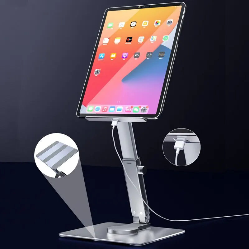 Aluminum Tablet Stand 360°Rotating Folding Adjustable Desk Holder