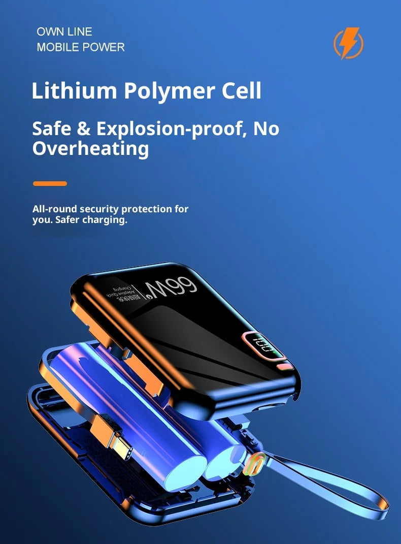 66W fast charging power bank 10000 mAh large