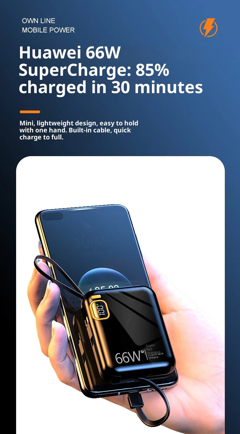 66W fast charging power bank 10000 mAh large