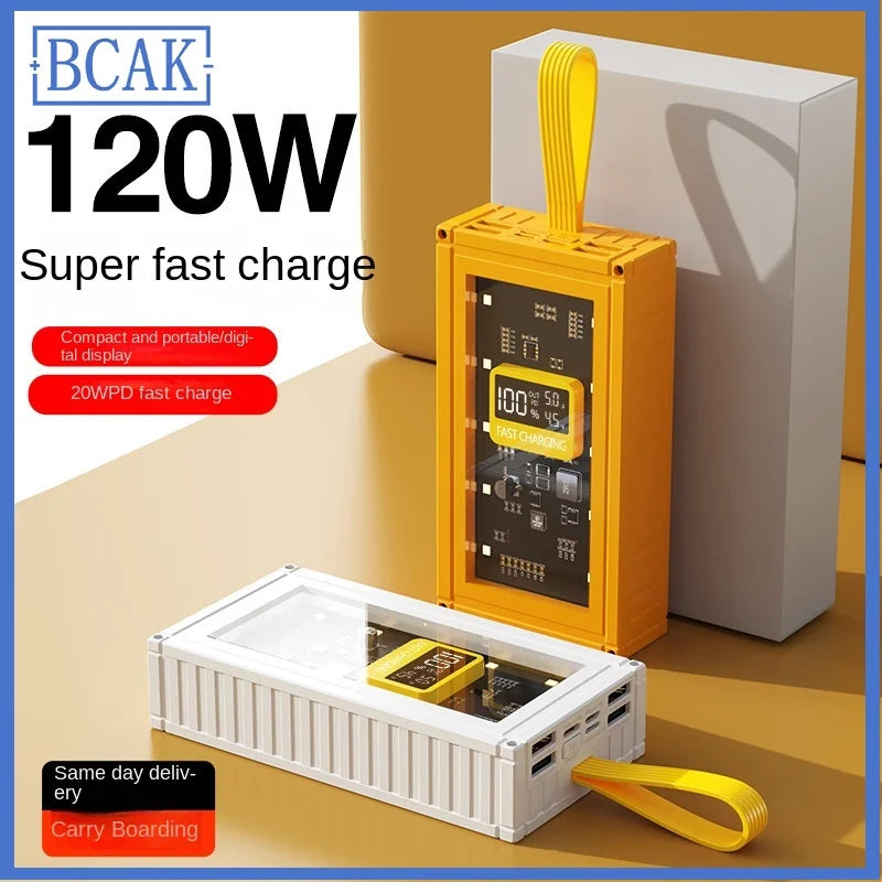 30000mAh 50000mAh 120W Fast Charging Transparent Power Bank