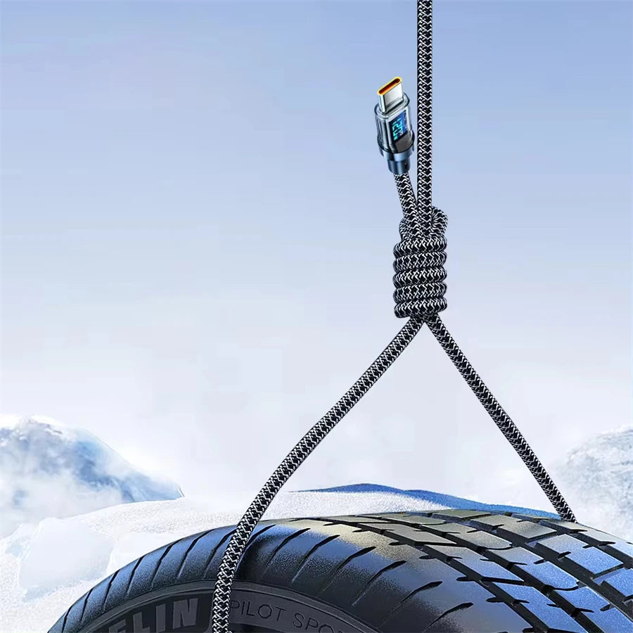 NNBILI 120W Super Fast Charging Cable Real-time Digital