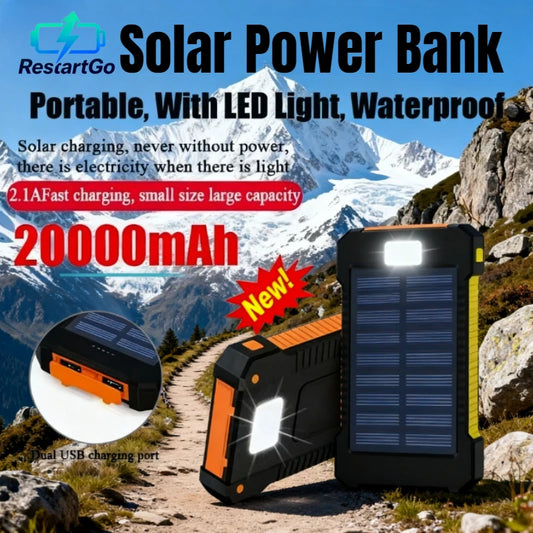 200000mAh Solar Power Bank Large Capacity Portable Charger Fast Charging External Battery for IPhone Samsun Huawei Powerbank