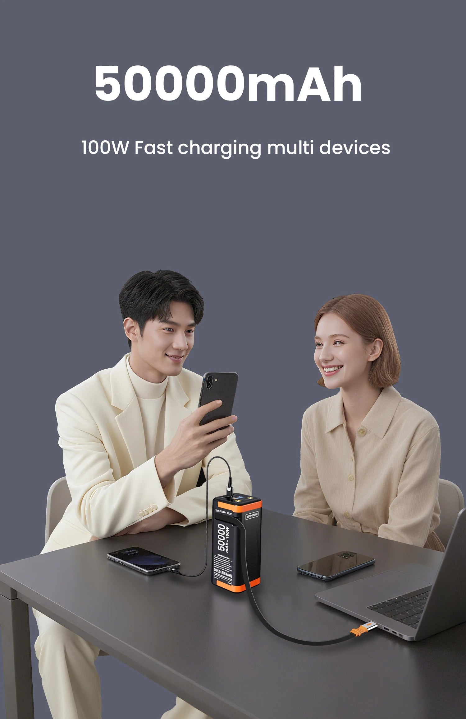 Power Bank 50000mAh 100W PD PPS Super Fast