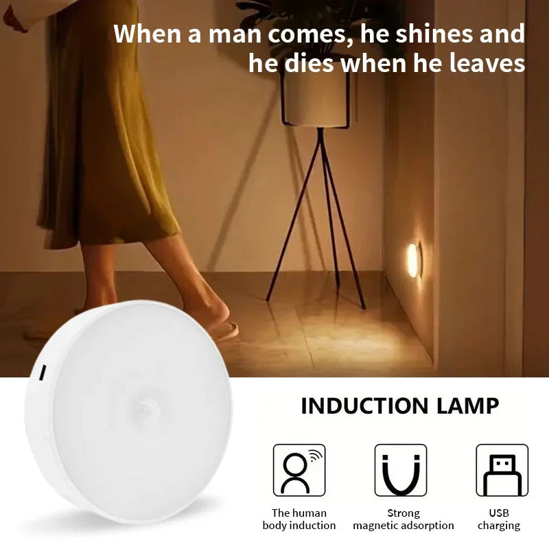 Motion Sensor LED Night Light USB Rechargeable Night