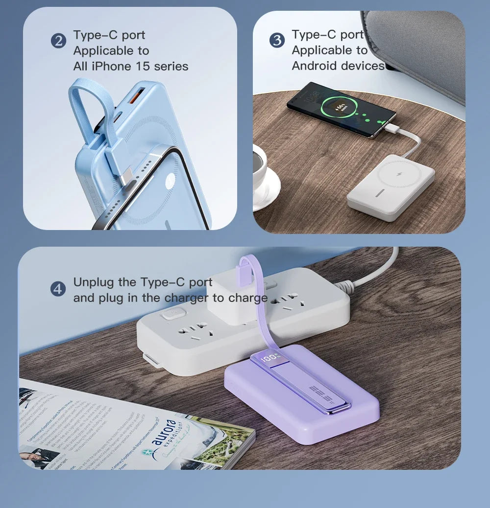 Magnetic Wireless Power Bank 10000mAh Portable PD 20W