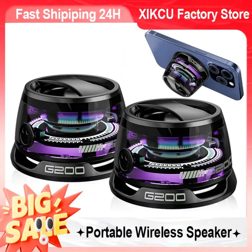 XIKCU Portable Mini Travel Stereo Outdoor Magnetic Bluetooth