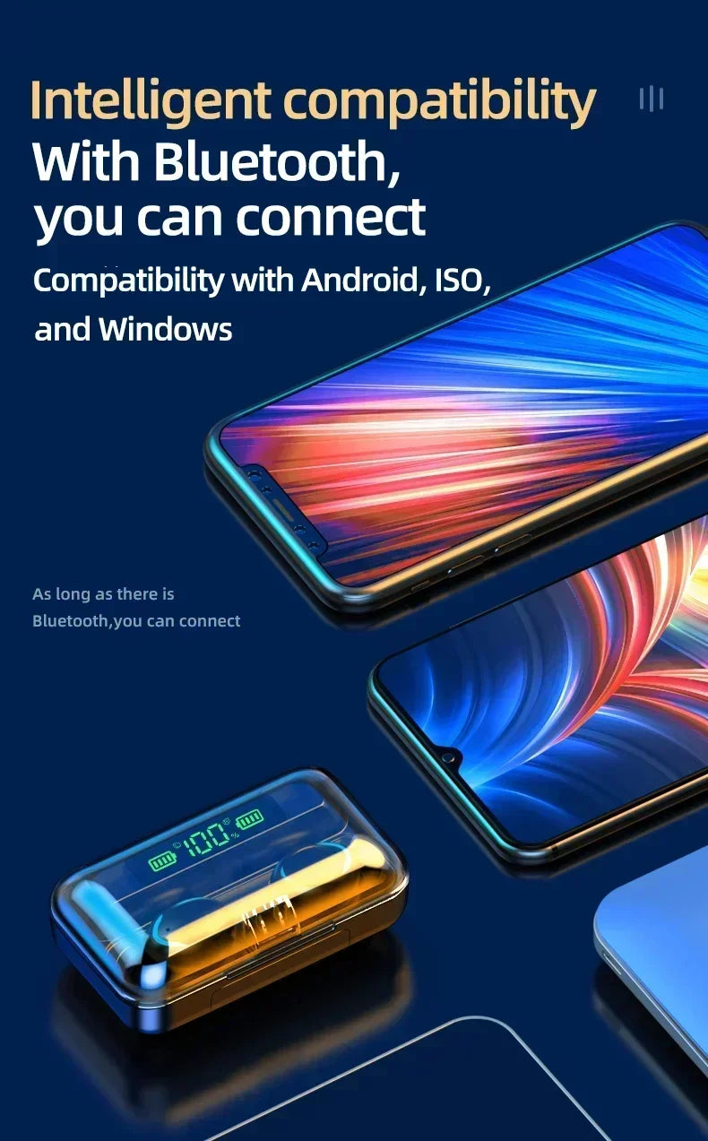 TWS F9-5 Earphone Bluetooth 5.3 Wireless Headphones Hifi