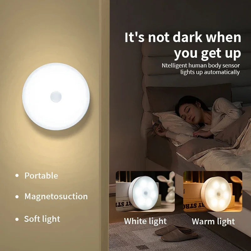 Motion Sensor LED Night Light USB Rechargeable Night