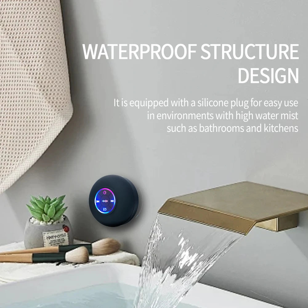 Portable Wireless Bluetooth Speaker LED IPX4 Waterproof Loudspeaker
