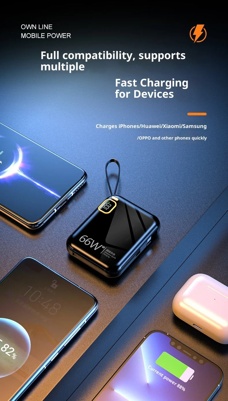 66W fast charging power bank 10000 mAh large