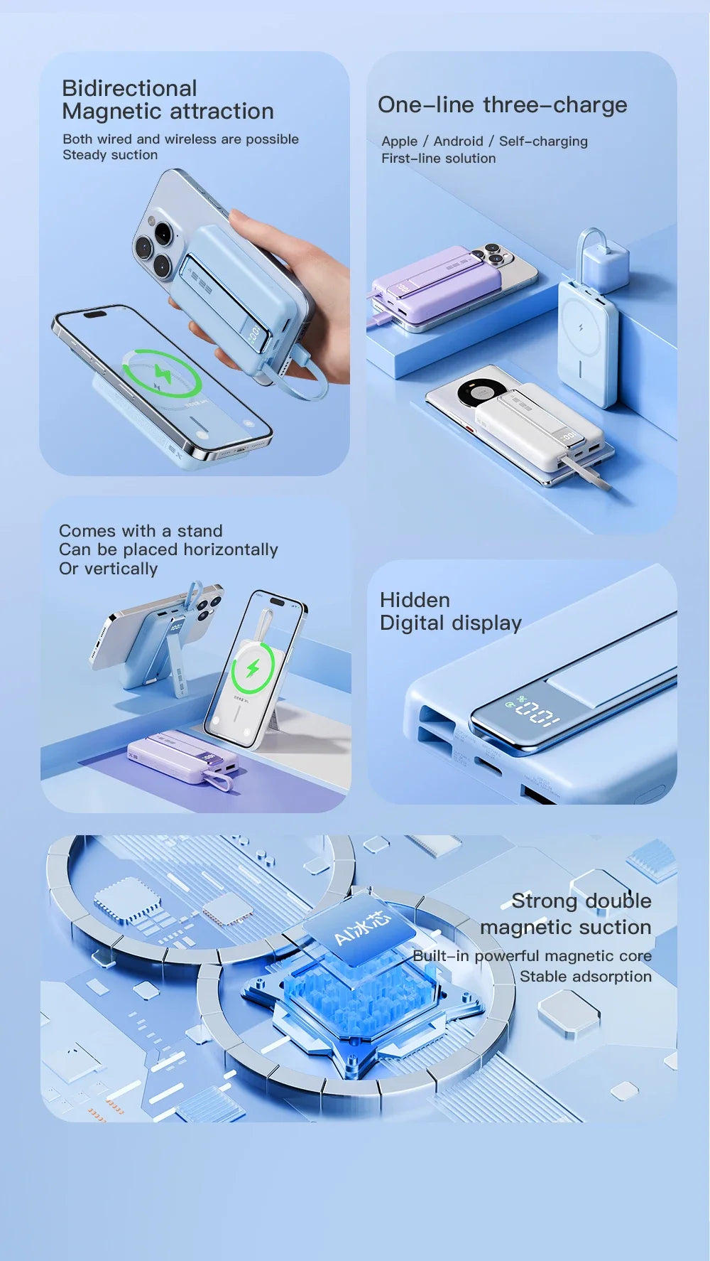 Magnetic Wireless Power Bank 10000mAh Portable PD 20W