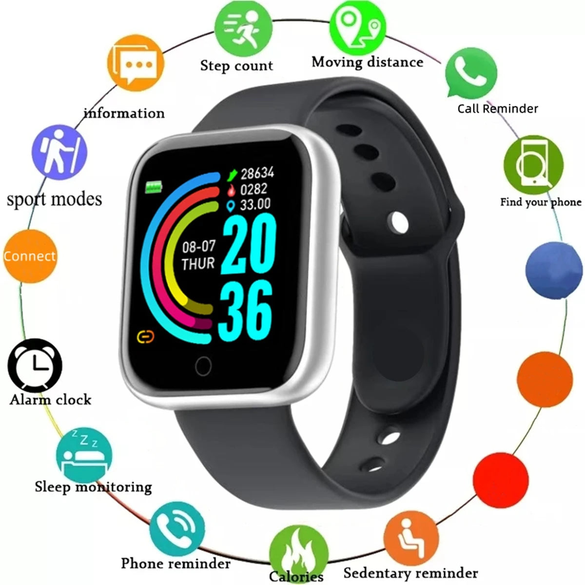 Smartwatch Men Women Wristwatches Smart Watch Message Fitness