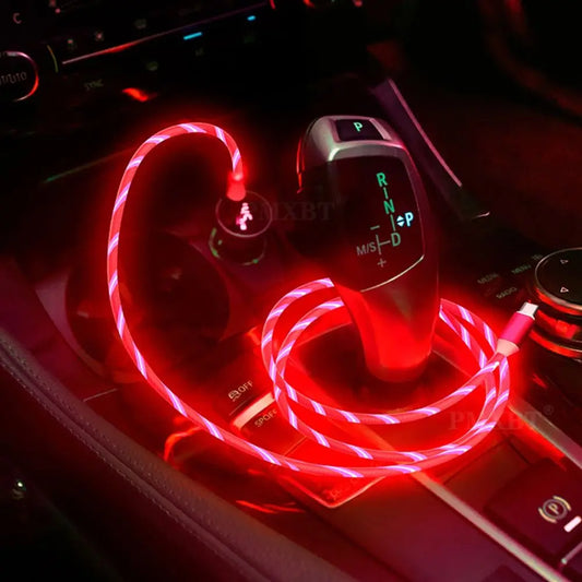 LED light Data Line Micro USB Luminous LED USB C Wire Mobile Phone Charging Cables Glowing Cable Type C Data Cord Charge Wire